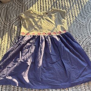 Tea Collection Gray and Purple Kids Dress
